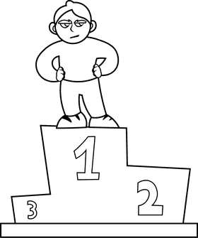 Winner First Place black and white clipart
