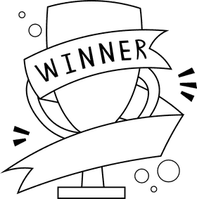 Winner Goblet Stripes black and white clipart
