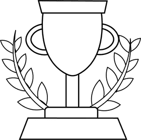 Winner Goblet Wreath black and white clipart