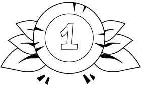 Winner Medal black and white clipart