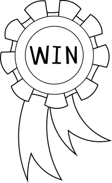 Winner Medal Stripes black and white clipart