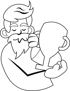 Winner Oldman black and white clipart