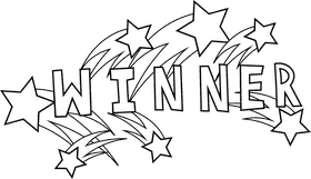 Winner black and white clipart