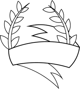 Winner Wreath Stripes black and white clipart