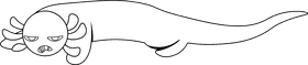 Axolotl Angry black and white clipart