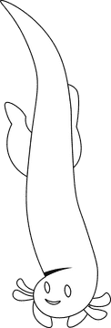 Axolotl black and white clipart