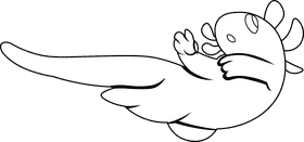 Axolotl black and white clipart