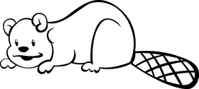 Beaver black and white clipart