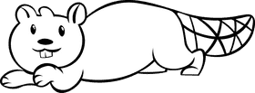 Beaver black and white clipart