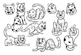 Cheetah black and white vector