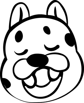 Cheetah Head black and white clipart