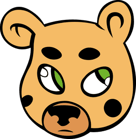 Cheetah Head Green Eyes clipart