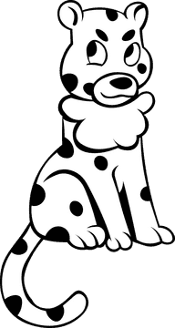 Cheetah black and white clipart