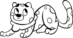 Cheetah black and white clipart