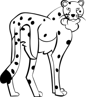 Cheetah black and white clipart