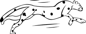 Cheetah Run black and white clipart