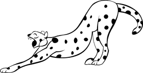 Cheetah black and white clipart