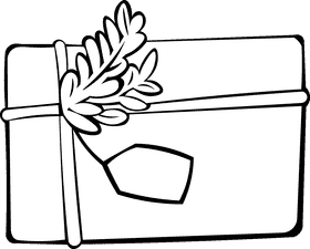 Christmas Gift Letter black and white clipart