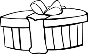 Christmas Gift Present black and white clipart