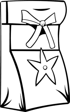 Christmas Gift Present black and white clipart