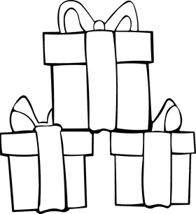 Christmas Gift black and white clipart