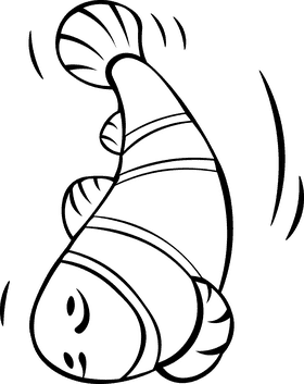 Clownfish Fish black and white clipart
