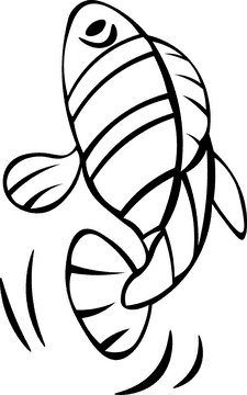 Clownfish black and white clipart