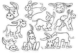 Donkey black and white vector