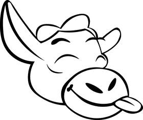 Donkey Head Funny black and white clipart