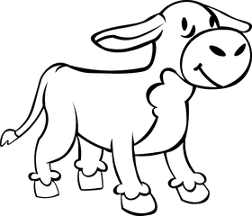 Donkey Staying black and white clipart