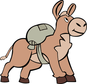 Donkey With Pack clipart