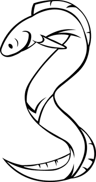 Eel Blue black and white clipart