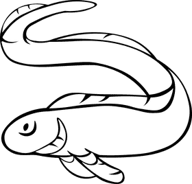 Eel Blue black and white clipart