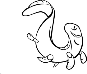 Eel Blue black and white clipart