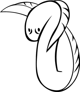 Eel Blue black and white clipart