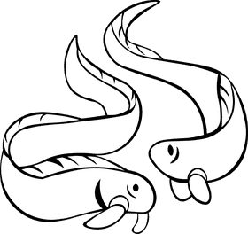 Eel black and white clipart