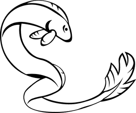 Eel Green black and white clipart