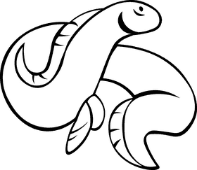 Eel black and white clipart