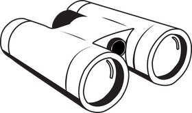 Birding binoculars drawing black and white clipart