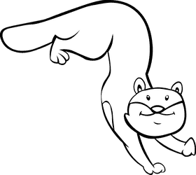 Ferret Climbing black and white clipart