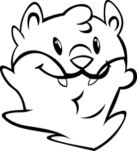 Ferret Head black and white clipart