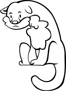 Ferret black and white clipart