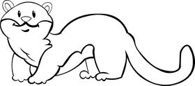 Ferret black and white clipart
