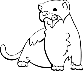 Ferret Front black and white clipart