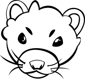 Ferret Head black and white clipart