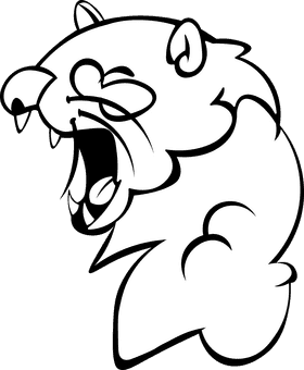 Ferret Head black and white clipart
