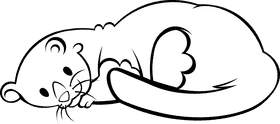Ferret black and white clipart