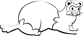 Ferret black and white clipart