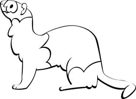 Ferret black and white clipart