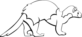Ferret black and white clipart